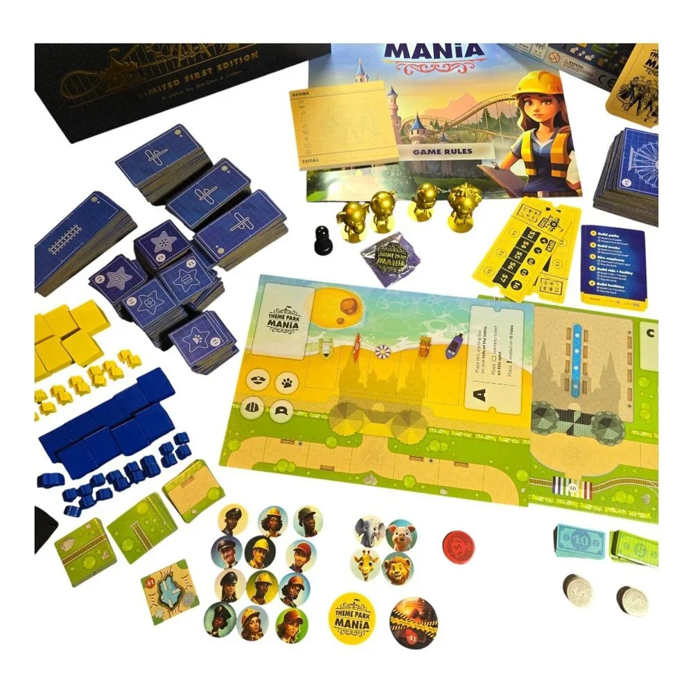 Theme Park Mania Board Game Limited First Edition Strategy Game With Accessories